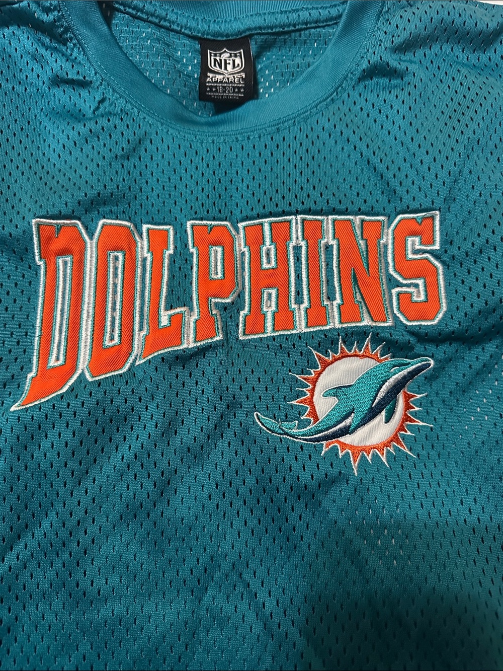 NFL Miami Dolphins Teal and Orange Team Jersey Tee - Picture 4 of 8